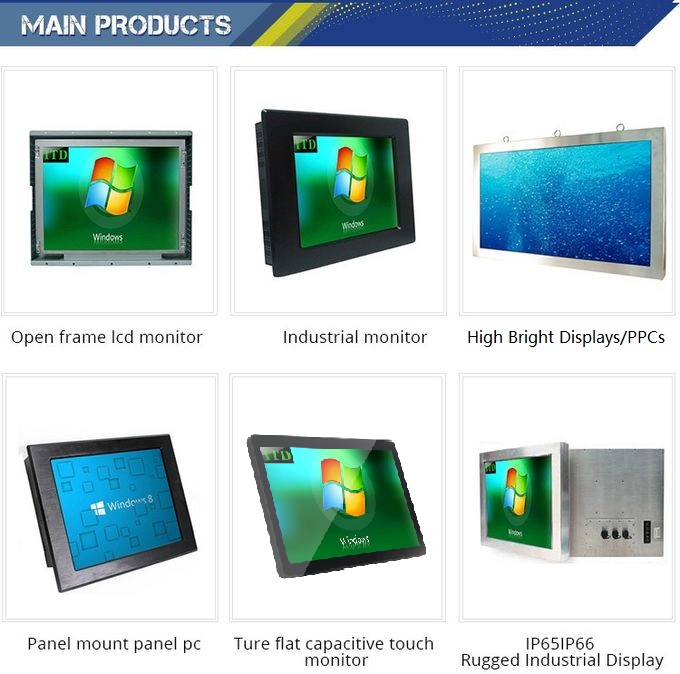 Touch Screen Display Rugged LCD Monitor 65 Inch Heavy Duty Stainless
