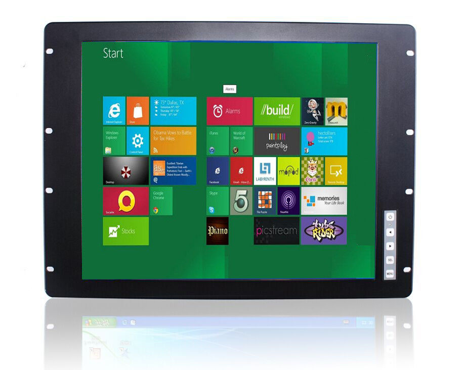 15" Robust 1U Rack Mount Monitor , Rackmount LCD Monitor NEMA4 IP65 Front