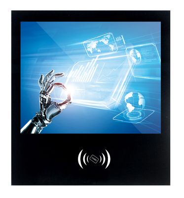 17'' PCAP Flat Bezel Touch LCD Panel PC All In One Fanless With RFID Reader And Finger Printer