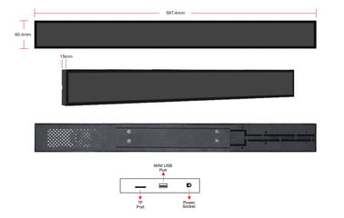 Super Slim Indoor Digital Signage Displays Ultra Wide 23.1" Robust Steel Chassis Housing