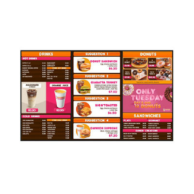 Wall Mounted Signage 1920x1080 Digital Menu Board