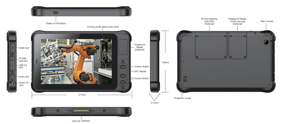 rugged 7 inch android tablet 1000nits sunlight readable with fingerprint