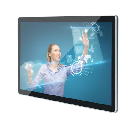 18.5" industrial pcap touch panel PC with LED light frame indicator IP65 front