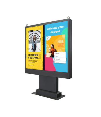 Weatherproof Dual Outdoor LCD Display Kiosk 1500 Nits Waterproof Advertising Screen